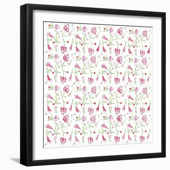 Pink Flowers Pattern-Wendy Edelson-Framed Giclee Print