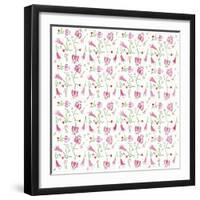 Pink Flowers Pattern-Wendy Edelson-Framed Giclee Print