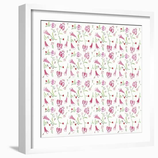 Pink Flowers Pattern-Wendy Edelson-Framed Giclee Print