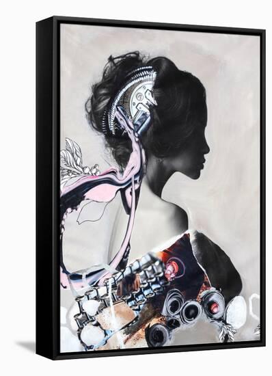 Pink Fluence 1-Design Fabrikken-Framed Stretched Canvas