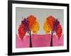 Pink Folksy Trees-Ruth Palmer-Framed Art Print