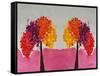 Pink Folksy Trees-Ruth Palmer-Framed Stretched Canvas