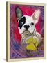 Pink French Bulldog-Cathy Cute-Stretched Canvas