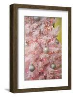 Pink Frosted Christmas Tree, Palm Springs, California, USA-Julien McRoberts-Framed Photographic Print