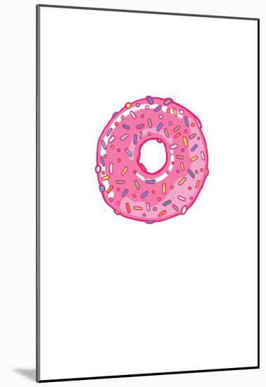 Pink Frosted Donut  Straight On-null-Mounted Poster