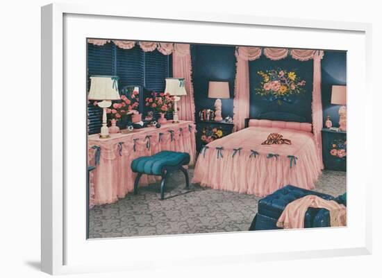 Pink Frou-Frou Bedroom-null-Framed Art Print