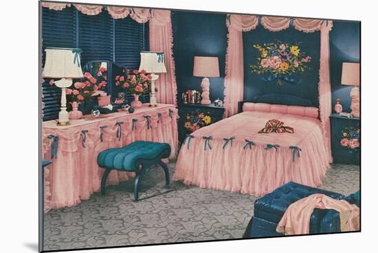 Pink Frou-Frou Bedroom-null-Mounted Art Print