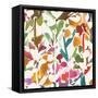 Pink Garden Square II White-Hugo Wild-Framed Stretched Canvas