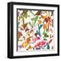 Pink Garden Square II White-Hugo Wild-Framed Art Print