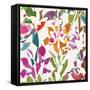 Pink Garden Square III White-Hugo Wild-Framed Stretched Canvas