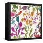 Pink Garden Square III White-Hugo Wild-Framed Stretched Canvas