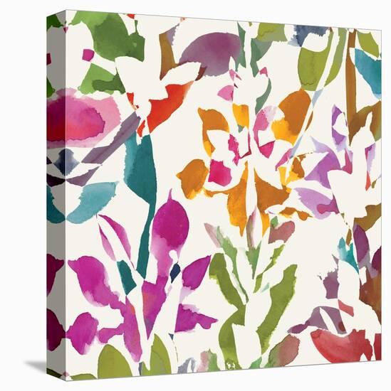 Pink Garden Square III White-Hugo Wild-Stretched Canvas