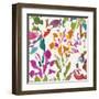 Pink Garden Square III White-Hugo Wild-Framed Art Print