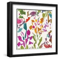 Pink Garden Square III White-Hugo Wild-Framed Art Print