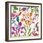 Pink Garden Square III White-Hugo Wild-Framed Art Print