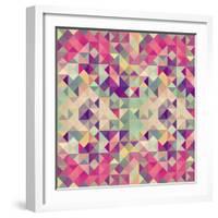 Pink Geometric Pattern-cienpies-Framed Art Print