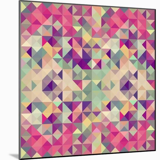 Pink Geometric Pattern-cienpies-Mounted Art Print