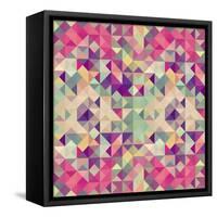 Pink Geometric Pattern-cienpies-Framed Stretched Canvas