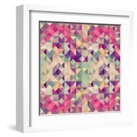 Pink Geometric Pattern-cienpies-Framed Art Print