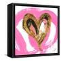 Pink & Gold Heart Strokes I-Gina Ritter-Framed Stretched Canvas