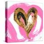 Pink & Gold Heart Strokes I-Gina Ritter-Stretched Canvas