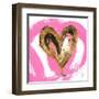 Pink & Gold Heart Strokes I-Gina Ritter-Framed Art Print