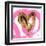 Pink & Gold Heart Strokes I-Gina Ritter-Framed Art Print