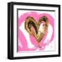 Pink & Gold Heart Strokes I-Gina Ritter-Framed Art Print