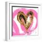 Pink & Gold Heart Strokes I-Gina Ritter-Framed Art Print