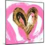 Pink & Gold Heart Strokes I-Gina Ritter-Mounted Art Print