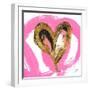 Pink & Gold Heart Strokes I-Gina Ritter-Framed Art Print