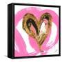 Pink & Gold Heart Strokes I-Gina Ritter-Framed Stretched Canvas