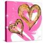 Pink & Gold Heart Strokes II-Gina Ritter-Stretched Canvas