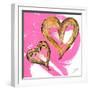 Pink & Gold Heart Strokes II-Gina Ritter-Framed Art Print