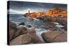 Pink Granite Coast, Brittany, France. the Ploumanach Lighthouse (Men Ruz) an Sunset.-ClickAlps-Stretched Canvas