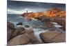 Pink Granite Coast, Brittany, France. the Ploumanach Lighthouse (Men Ruz) an Sunset.-ClickAlps-Mounted Premium Photographic Print