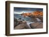 Pink Granite Coast, Brittany, France. the Ploumanach Lighthouse (Men Ruz) an Sunset.-ClickAlps-Framed Photographic Print