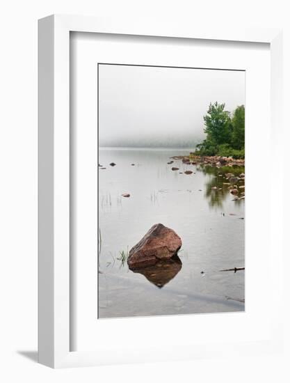 Pink Granite In Jordan Pond at Acadia-Steve Gadomski-Framed Photographic Print