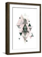 Pink Green Geometric 1-Urban Epiphany-Framed Art Print