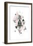 Pink Green Geometric 1-Urban Epiphany-Framed Art Print