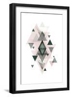 Pink Green Geometric 1-Urban Epiphany-Framed Art Print