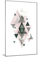 Pink Green Geometric 1-Urban Epiphany-Mounted Art Print