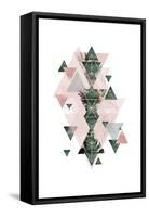 Pink Green Geometric 2-Urban Epiphany-Framed Stretched Canvas