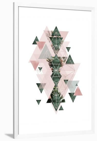 Pink Green Geometric 2-Urban Epiphany-Framed Art Print