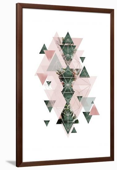 Pink Green Geometric 2-Urban Epiphany-Framed Art Print