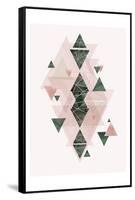 Pink Green Geometric 3-Urban Epiphany-Framed Stretched Canvas