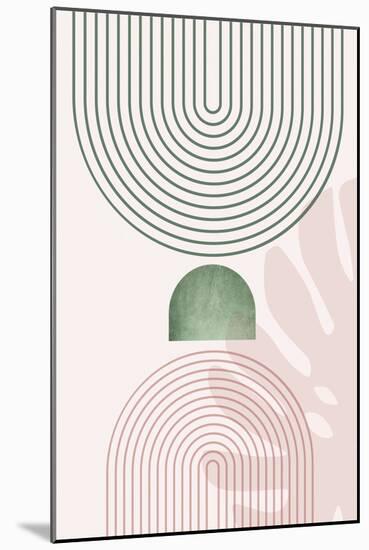 Pink Green Mid Century Botanical 2-Urban Epiphany-Mounted Art Print