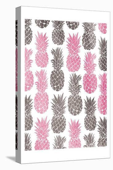 Pink Grey Pineapples-OnRei-Stretched Canvas