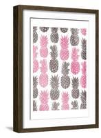 Pink Grey Pineapples-OnRei-Framed Art Print