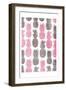 Pink Grey Pineapples-OnRei-Framed Art Print